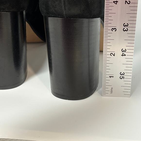 Free People SZ 39 US 9 Echo Black Suede Over The Knee Platform Heel Slouch Boot - Picture 11 of 16